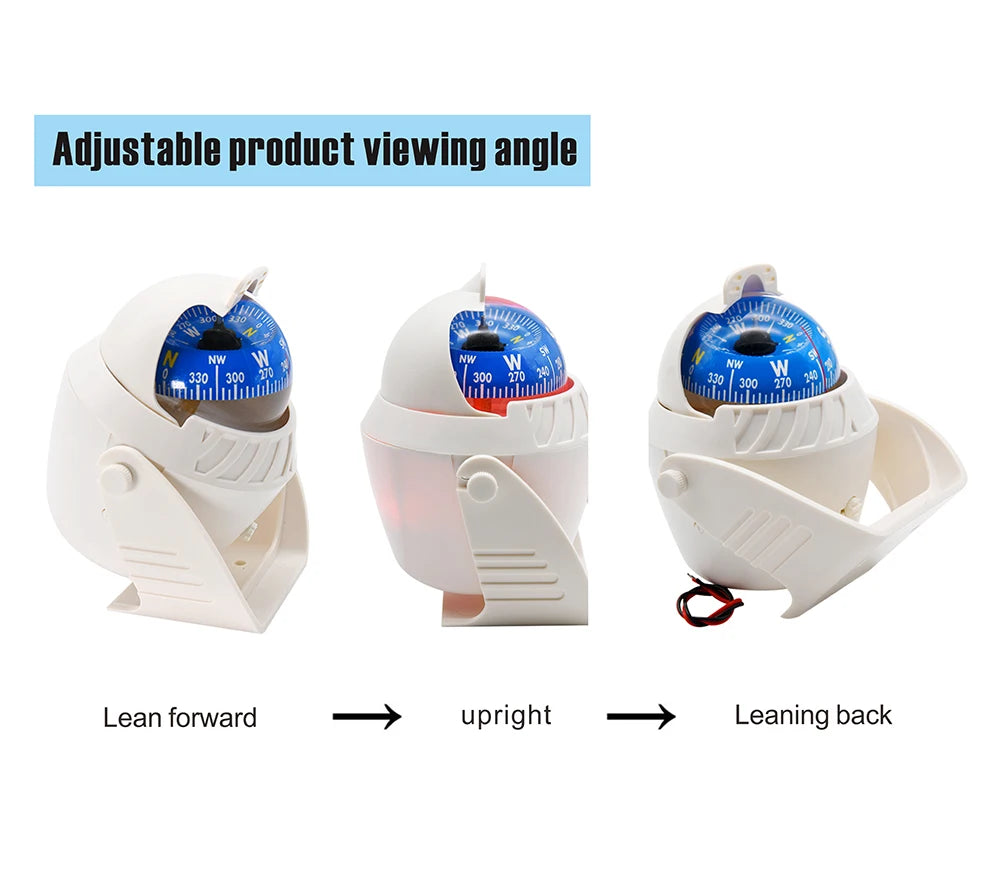 Navigation Compass With LED Light - Pivoting Design