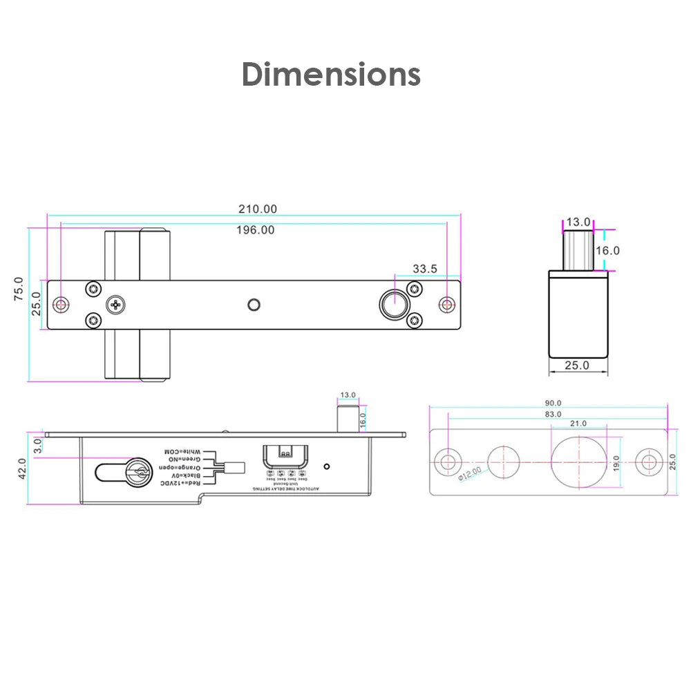 F160E Electric Mortise Bolt Lock &ndash; Time Delay Security