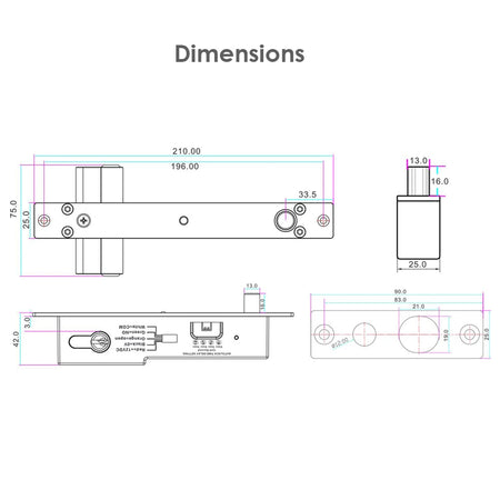 F160E Electric Mortise Bolt Lock &ndash; Time Delay Security