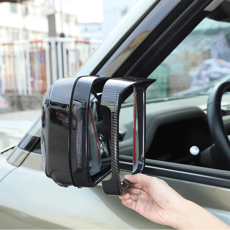 2Τεμ ABS Ανθρακονήματος Καθρέφτης Βροχής Φρύδι Προστατευτικό 90 110