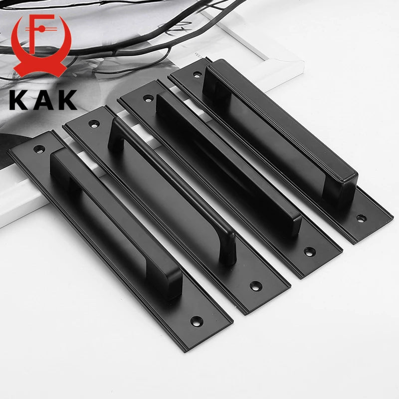 KAK Матовые черные алюминиевые дверные ручки для внутренних дверей