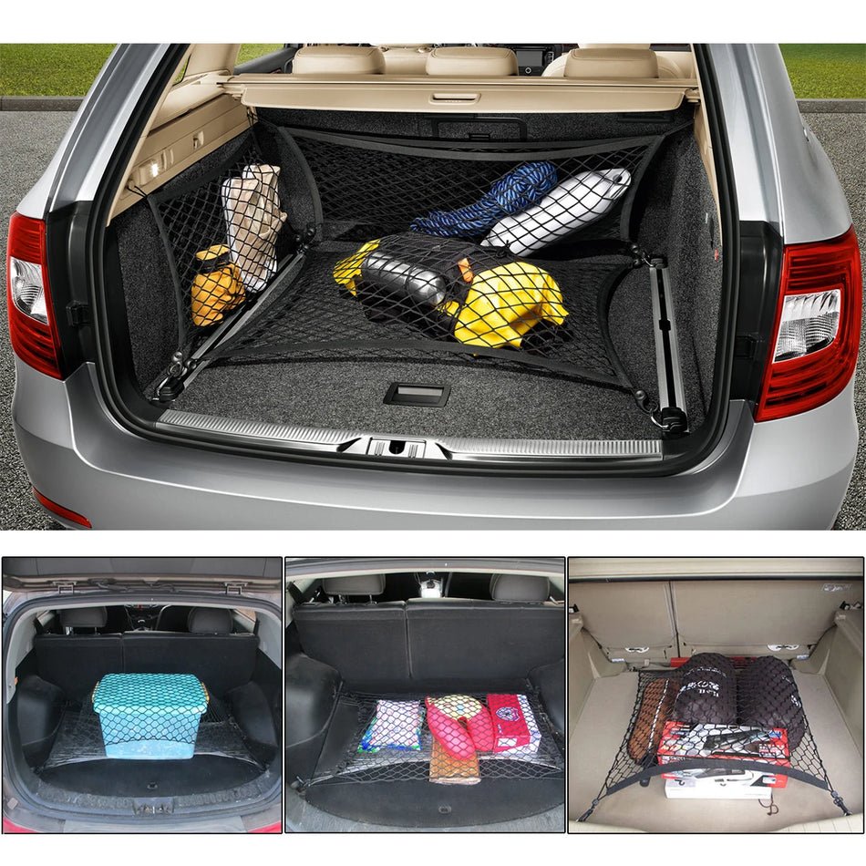 AB91 Automobilio Bagažinės Tinklas, Elastingas Nailono Bagažo Organizatorius 100x70cm