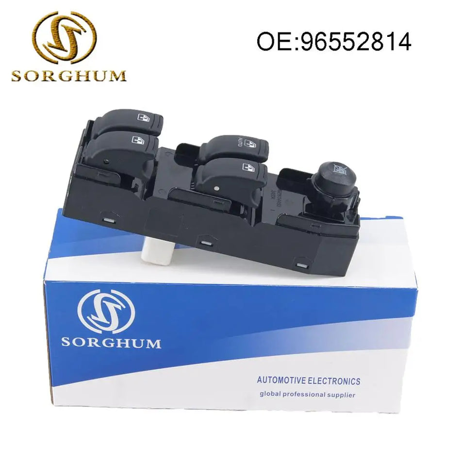 Window Lifter Switch Front Left for Chevrolet Optra Lacetti 2004 to 2007 Black Replacement