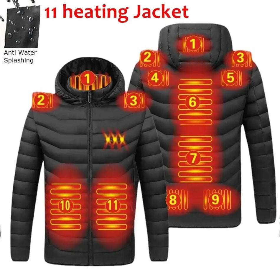 Men's USB Heated Parka With Smart Thermostat Winter Hooded Jacket by InterCyprus Trading Ltd