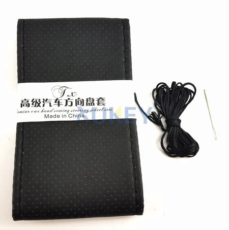 DIY PU Leather Auto Car Steering Wheel Cover Hand Sewing Hand-stitched With Thread Needle 38cm Breathable Steering Wheel Covers by InterCyprus Trading Ltd
