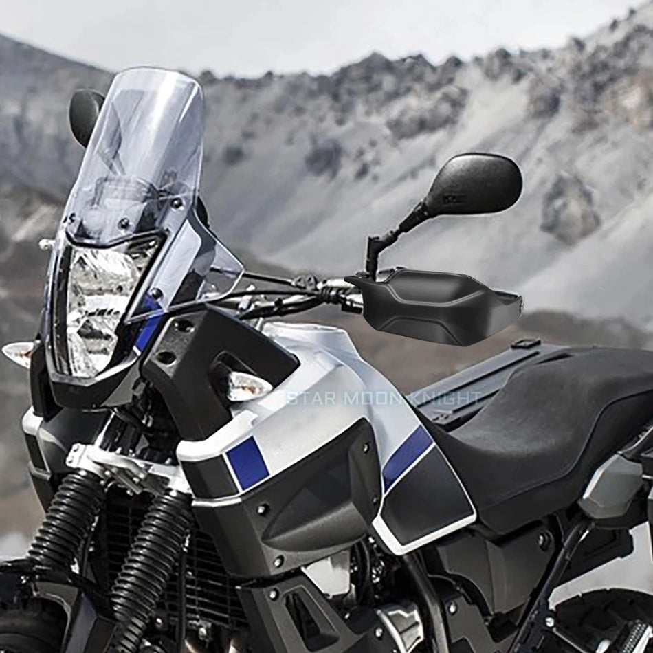 Yamaha XT660Z Tenere handskyddsskydd med vindruta, tillverkad av ABS-plast, svart