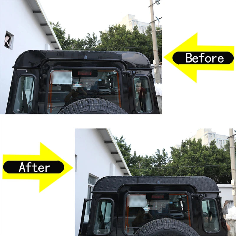 Tampa Superior do Porta-Malas em Alumínio Preto para Defender 2004-2018