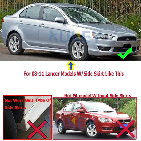 4x Car Front Rear Mud Flaps For Mitsubishi Lancer 2009 2010 2011 w/ side shirt Splash Guards Fender Mudguard Wheel Styling by InterCyprus Trading Ltd