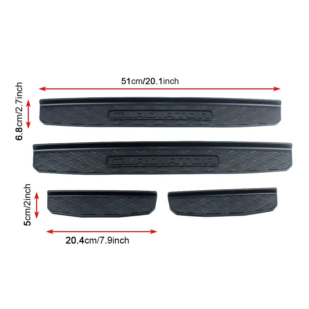 For Jeep Gladiator 2020 4 Door Sill Guards Entry Guards Plate Cover by InterCyprus Trading Ltd