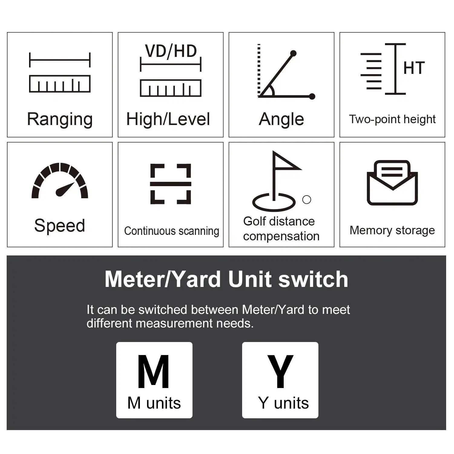 1000M Laser Range Finder Golf Ballistic Monocular Angle