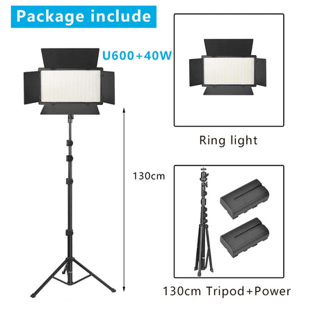 Nagnahz U800 LED Studio Light NA-U600LBT 2 battery