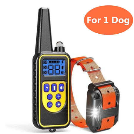 800m Digital Dog Training Collar &ndash; Waterproof LCD Display For 1 dog Orange / EU Plug