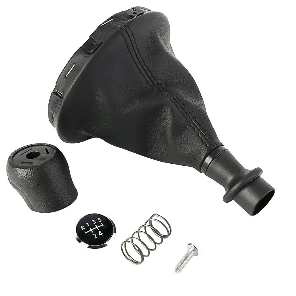 5 Speed Manual Black Gear Shift Knob Kit Gaiter Boot Cover For VW T5 T5.1 T6 Leather Gear Stick Cover Dust-Proof Replacement by InterCyprus Trading Ltd