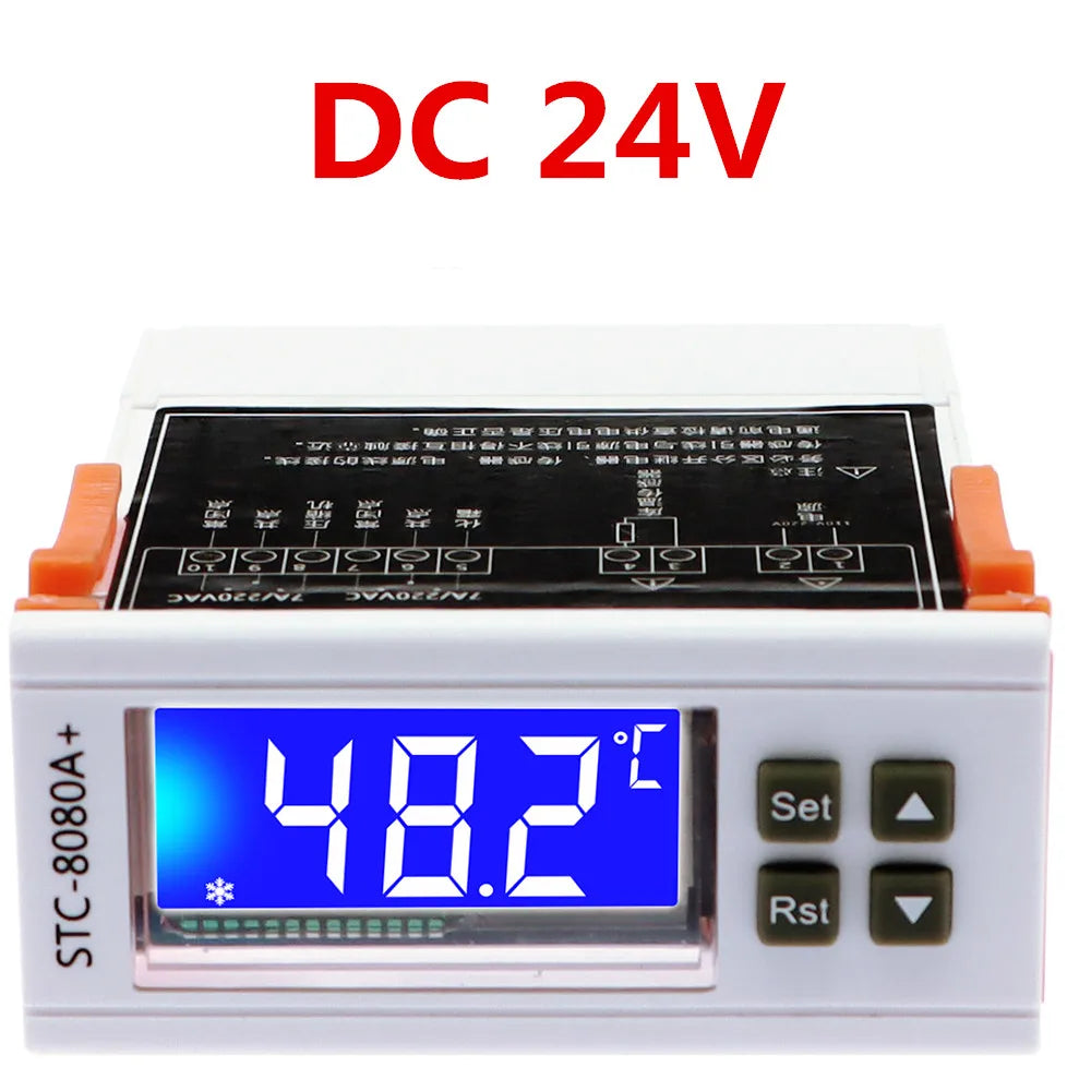 STC-8080A Temperature Controller &ndash; Dual Sensor Frost Alarm White DC 24V
