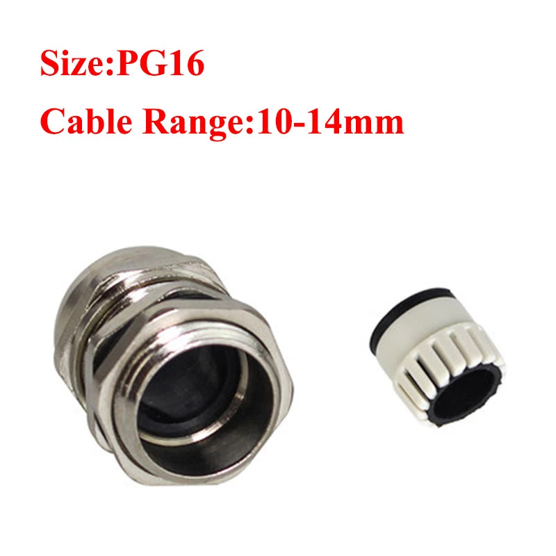 Nickel Plated Brass Cable Connector Gland &ndash; Waterproof IP68 PG16 for 5Pcs
