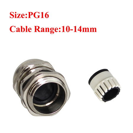 Nickel Plated Brass Cable Connector Gland &ndash; Waterproof IP68 PG16 for 5Pcs