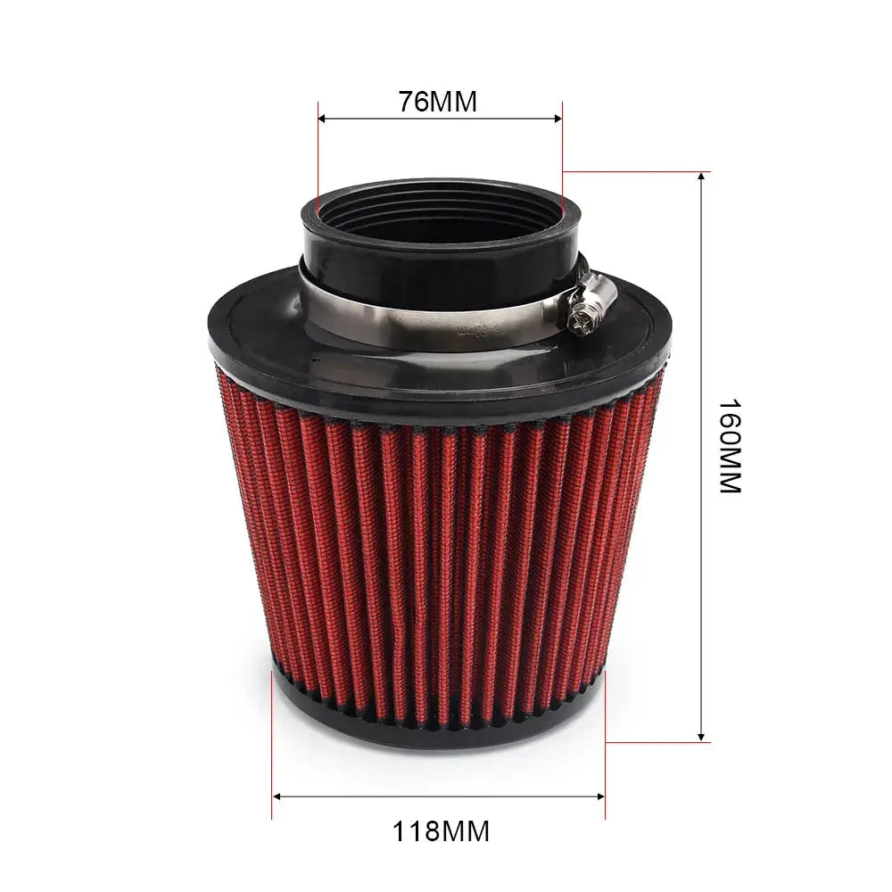 Universal Car Air Filter Modification High Flow Inlet Car Cold Air Intake Air Filter Cleaner Pipe Modified Scooter 76/100mm by InterCyprus Trading Ltd