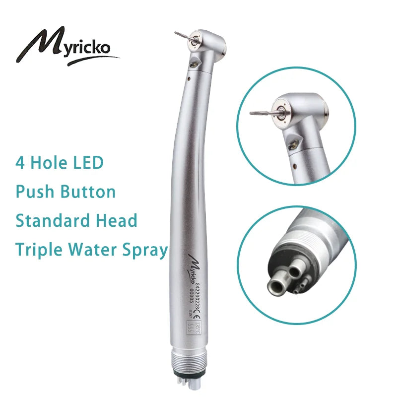 Myricko Dental High Speed Handpiece - Push Button Turbine 4H-LED-S / CHINA