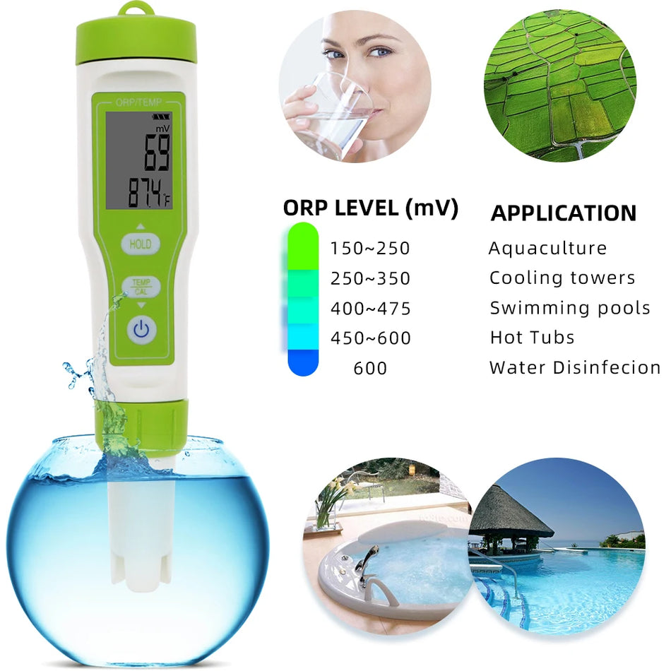 ORP-100 ORP Meter - Portable 2 In 1 Temp ORP Tester