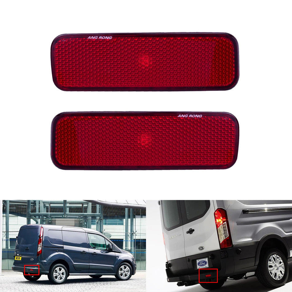 Tylnie reflektory z czerwonym szkłem do zderzaka dla Forda Transit Custom Connect Tourneo 2013-nadal