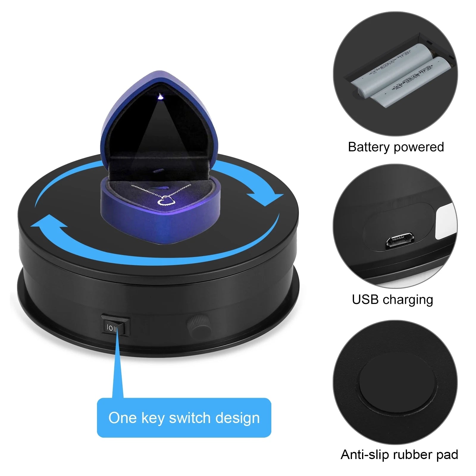 PULUZ 360 Degree Rotating Turntable Display Stand USB Electric with Remote Control