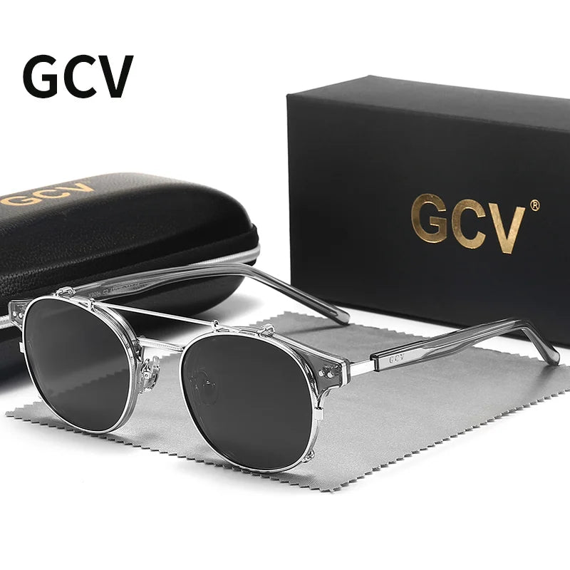 GCV Double Layer Removable Lens Sunglasses &ndash; Polarized Silber Gray / CHINA / other