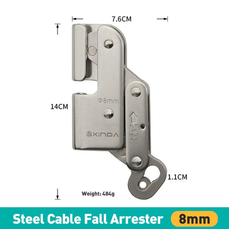Xinda 8mm 10mm Steel Cable Fall Arrester &ndash; Rope Grab System For 8mm Steel Cable