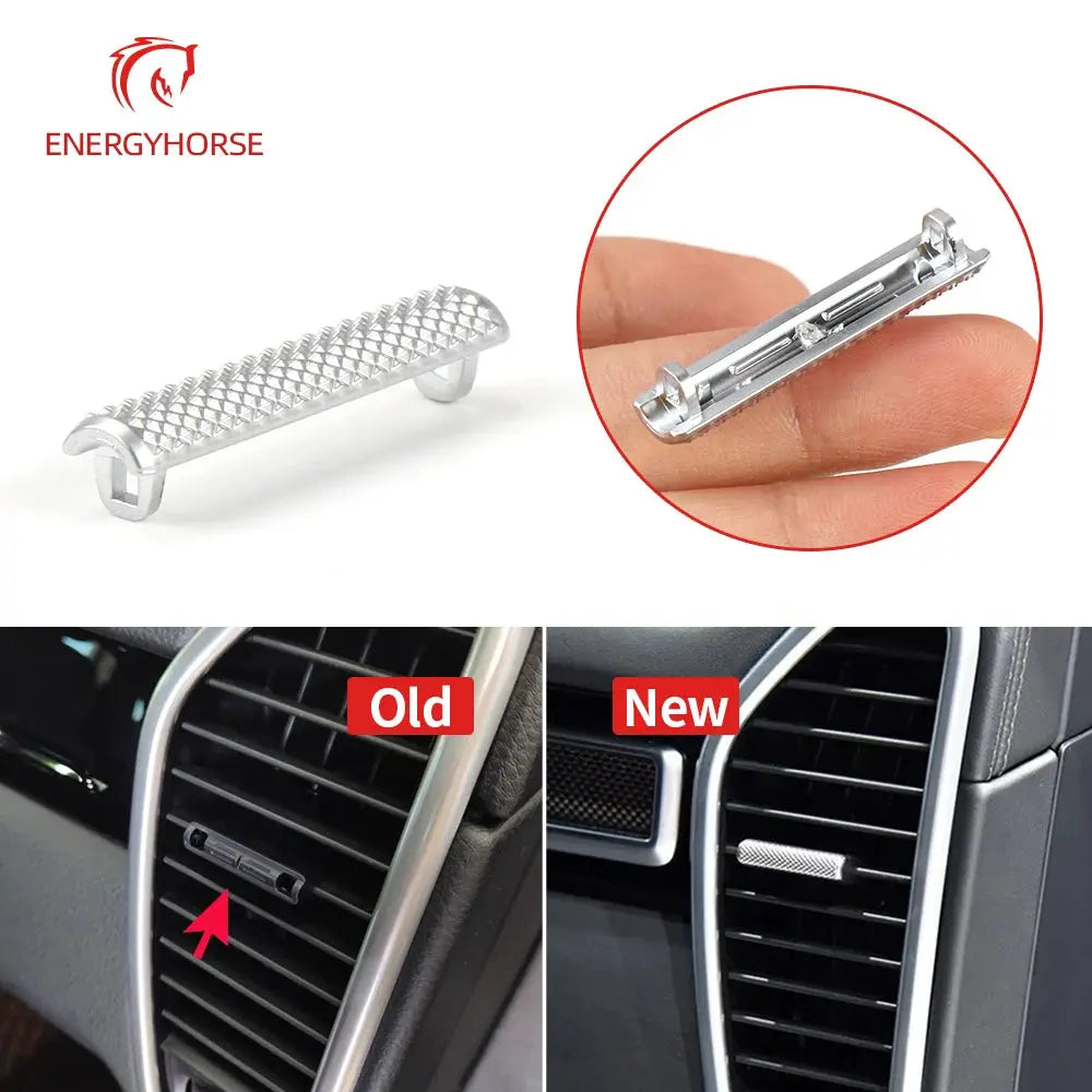 Chrome Car Front Rear AC Air Conditioner Vent Temperature Control Ventilation Slider Clip Cover Trim For Porsche Cayenne 2018-21 by InterCyprus Trading Ltd