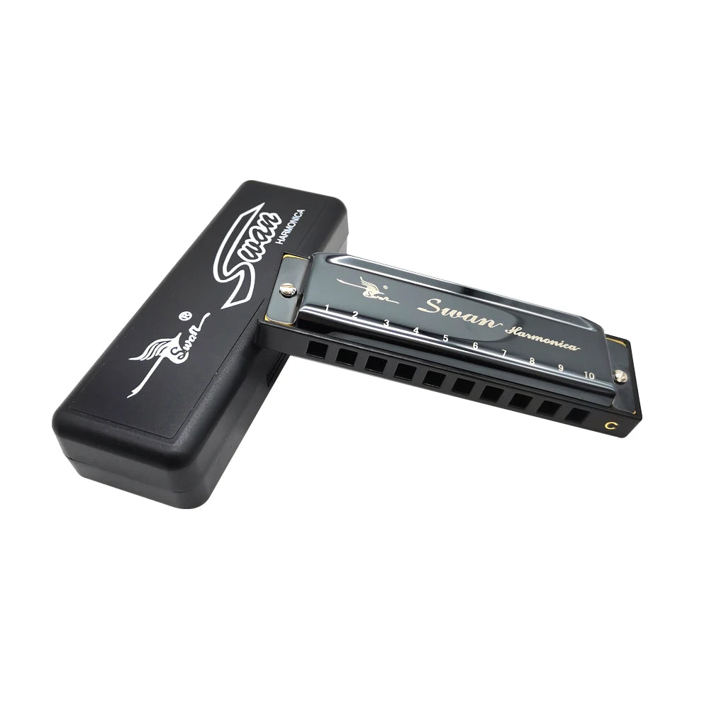 10 Holes Blues Harmonica Diatonic &ndash; Compact And Lightweight black / CN