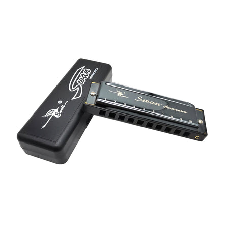 10 Holes Blues Harmonica Diatonic &ndash; Compact And Lightweight black / CN