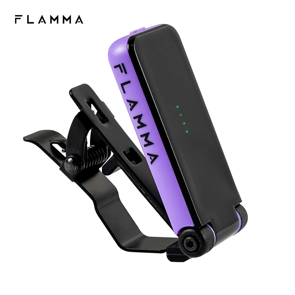 FLAMMA FT01 Clip-On Tuner &ndash; All Instruments Tuning On Go Purple / CHINA