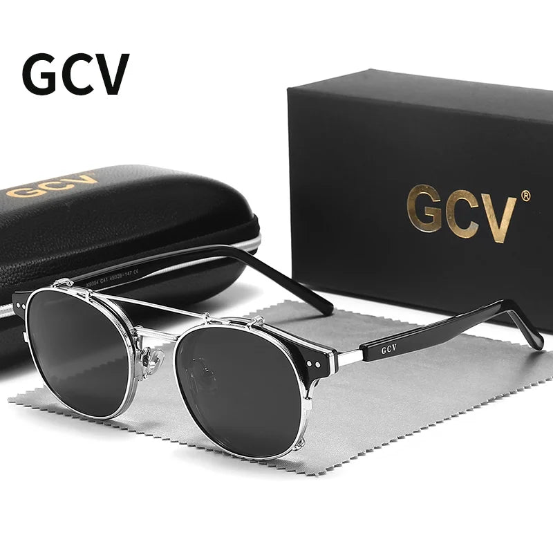 GCV Double Layer Removable Lens Sunglasses &ndash; Polarized Silber Black / CHINA / other