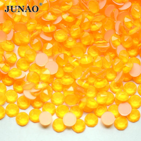 JUNAO SS6 SS8 SS10 SS12 SS16 SS20 &ndash; Vibrant Neon Yellow Glass Rhinestones for Nail Art
