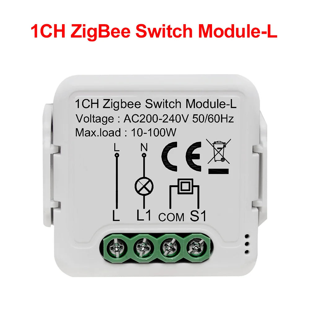 GIRIER ZigBee 3.0 Smart Light Switch Module - No Neutral Wire, Voice and App Control 1 Gang