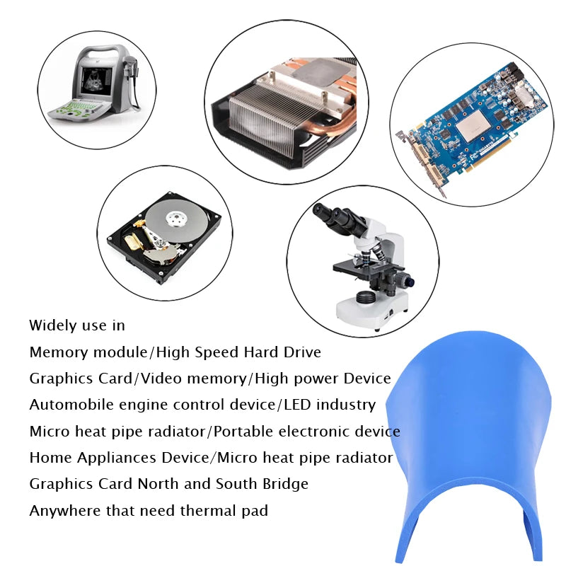 YOUNUON Thermal Pad 100x100mm - High Conductivity Silicone for GPU/CPU Cooling (0.5mm to 5mm Thickness)