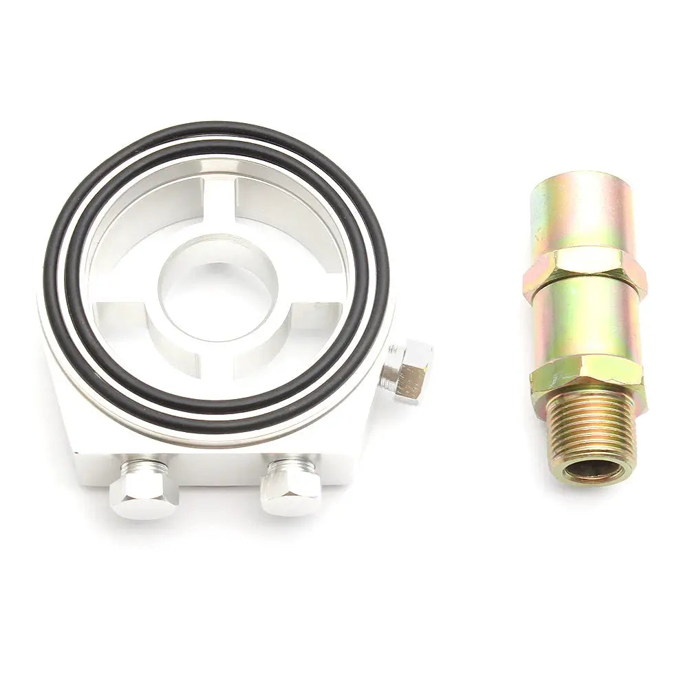 Universal Aluminum Oil Filter Sandwich Plate Thread Adapter, Oil Cooler Pressure Temp Gauge Adapter Kit by InterCyprus Trading Ltd