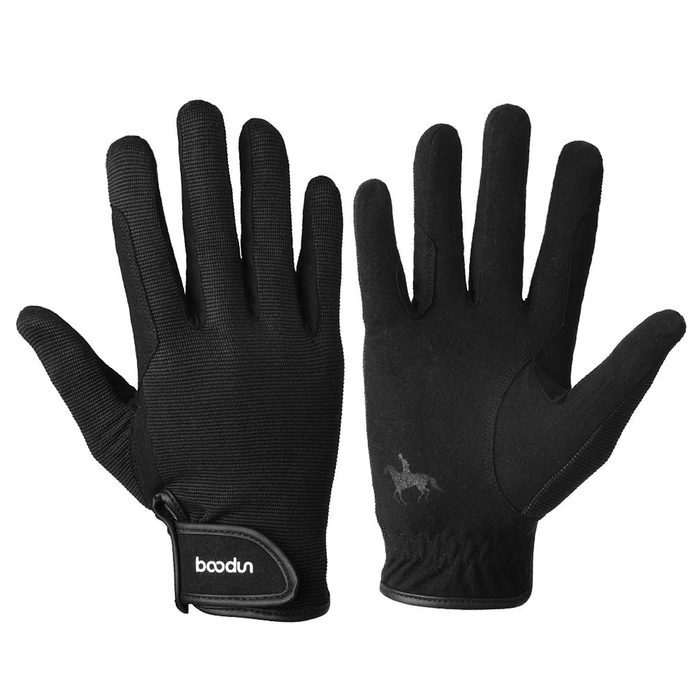 Professional Horse Riding Gloves &ndash; Lightweight Breathable Black / L-XL