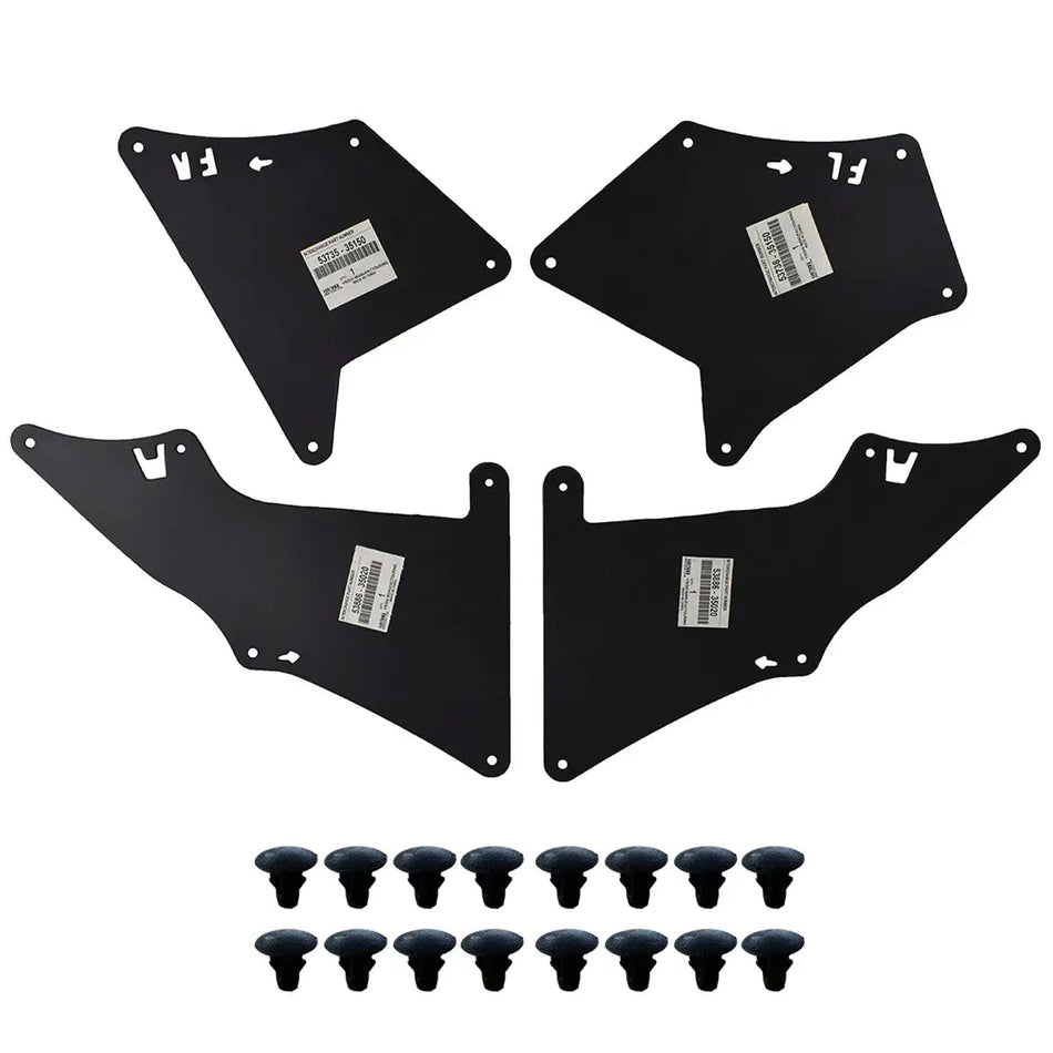 Splash Guards Shield For Toyota Land Cruiser Prado J120 J150 2003 - 2020 LC3 LC4 LC5 Apron Seal Mud Flaps W Clips Fender Liners by InterCyprus Trading Ltd