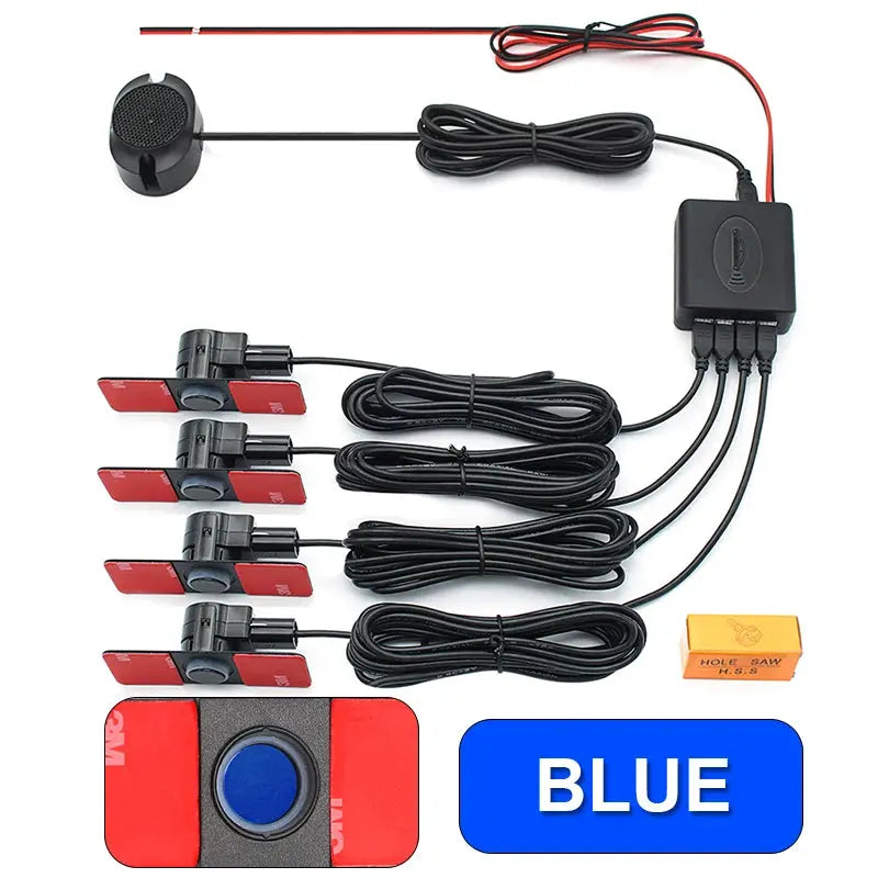 4 Pc Car Parking Sensors 13MM Flat ABS Reverse Backup Alarm Kit by InterCyprus Trading Ltd