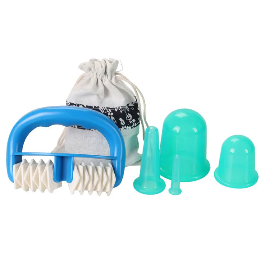 Silicone Facial Massage Cupping Set &ndash; Cellulite Therapy 5pcs green