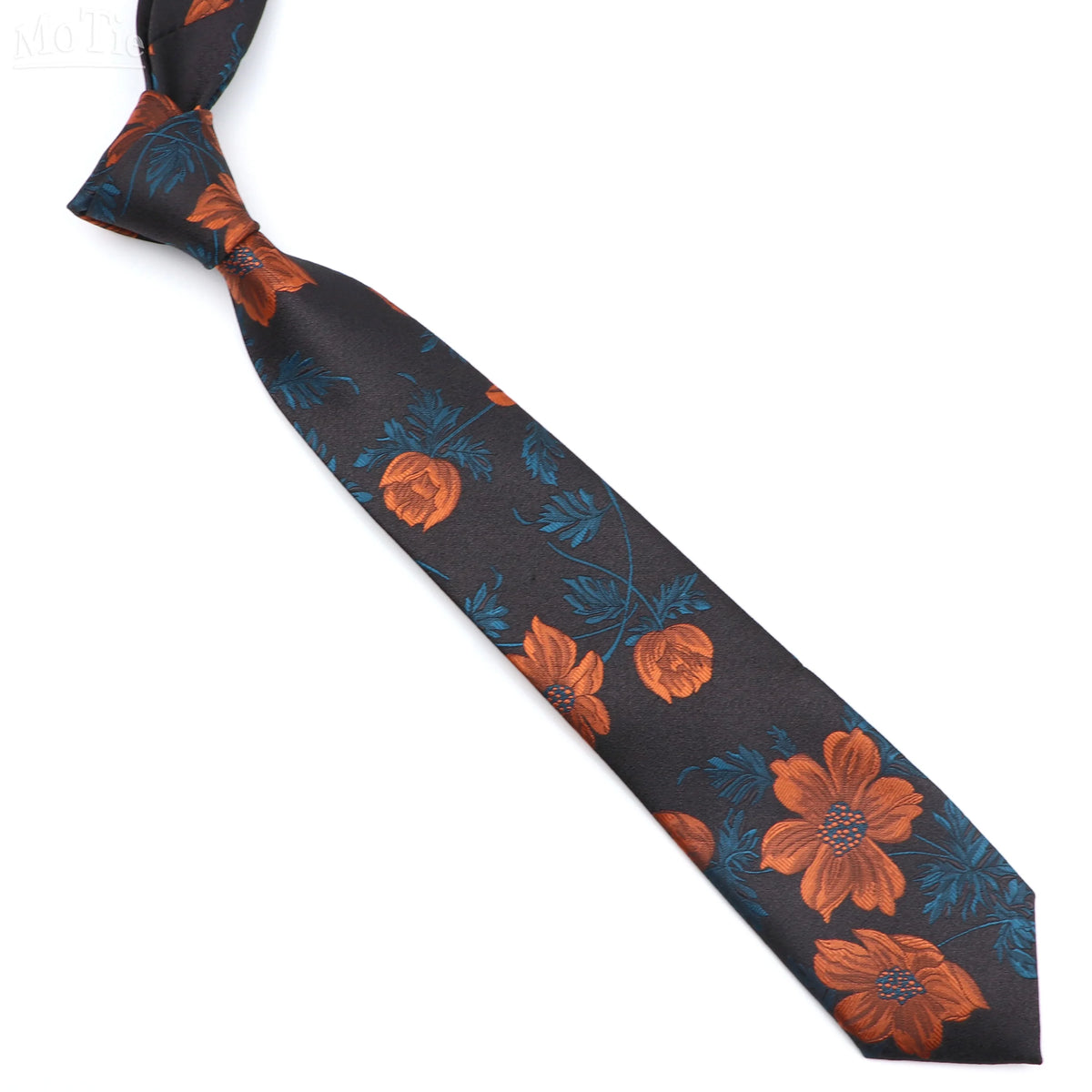 Floral Men's Tie in Red, Blue, and Green for Business or Wedding