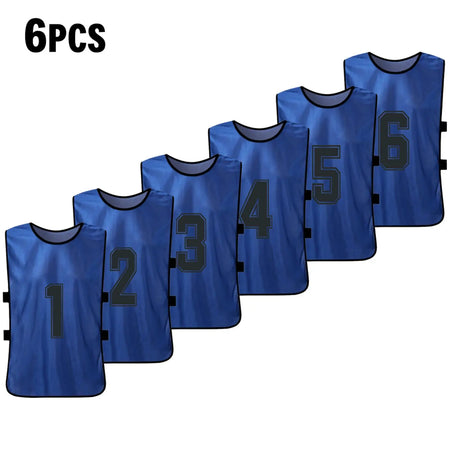 6/12 PCS Adults Soccer Pinnies &ndash; Quick Drying Fabric Dark blue  6pcs