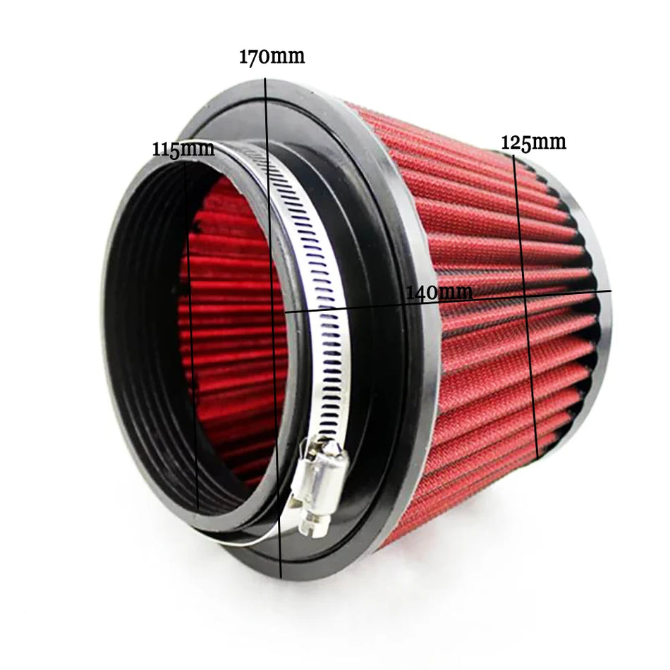 Φίλτρο Αέρα 115mm για Εισαγωγή Αυτοκινήτου, Επαναχρησιμοποιούμενη Κεφαλή Μανιταριού, Πολυουρεθάνη