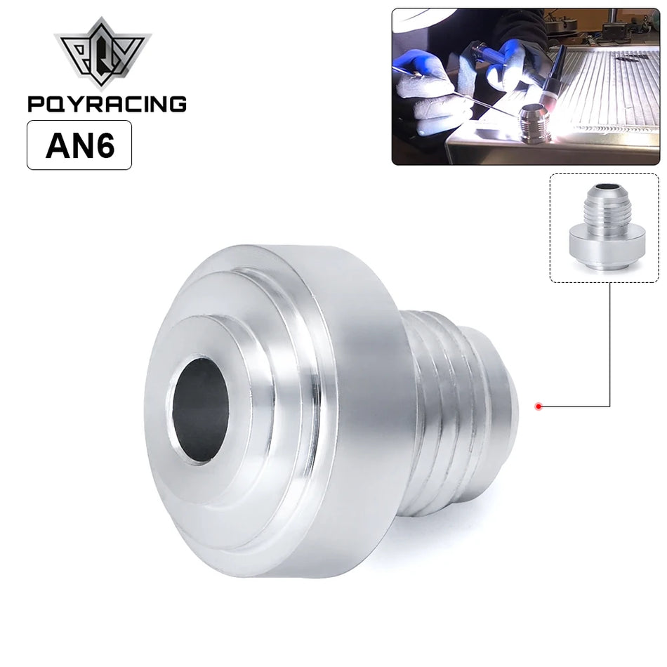 Fiting de sudură masculin drept AN6 din aluminiu PQY, adaptor pentru furtun de nitros