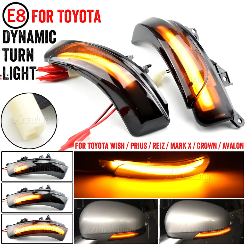 2PCS Lumini de semnalizare dinamică LED pentru Toyota Camry Crown Avalon IQ 2008-2015