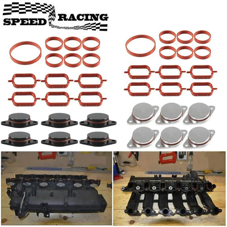 6PCS 22mm/33mm Swirl Flap Blanking Plates with Intake Manifold Gasket Seal For BMW M47 M57 E39 E87 E46 E90 E39 E60 X3 6 Cylinder by InterCyprus Trading Ltd