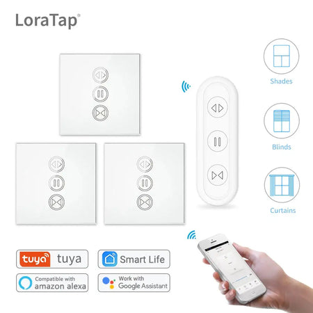 Smart Curtain Switch for Google &amp; Alexa 1 remote 3 switches / CHINA
