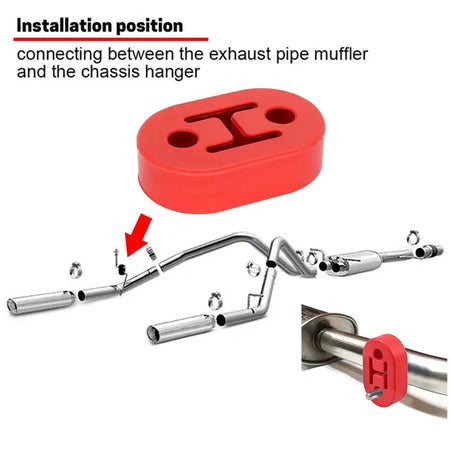 2pcs Universal Car Heavy Duty Rubber Exhaust Muffler Tail Pipe Mounting Holder Brackets Hanger Insulator Replacement by InterCyprus Trading Ltd
