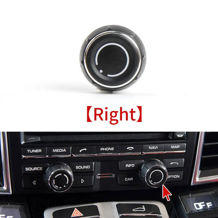 For Porsche Coupe 911 718 918 Boxster Cayman Car Center Console Audio Volume Knob Cover CD Control Switch Button Replacement by InterCyprus Trading Ltd