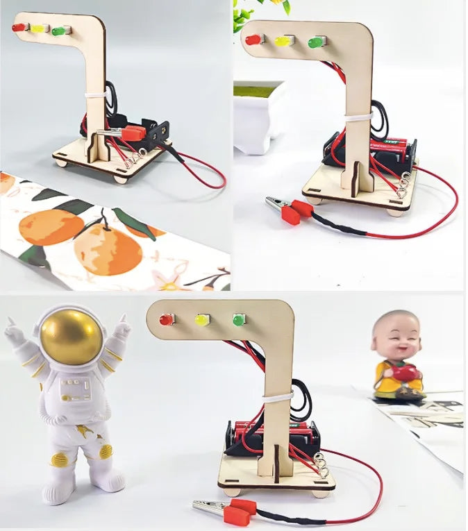 Kit de Brinquedo STEM de Semáforo de Madeira para Aprendizagem Científica